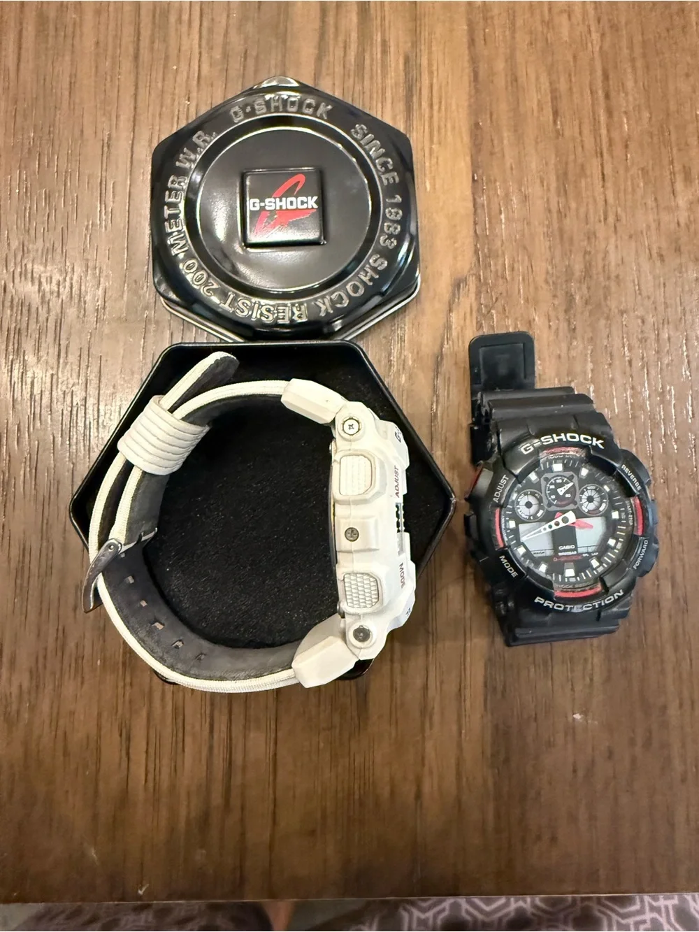 Casio G-SHOCK White Digital Sport Watch with Black Dial Accents